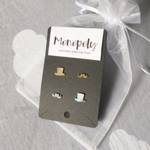 Load image into Gallery viewer, Monopoly Earrings Set (gold and silver)