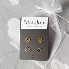Load image into Gallery viewer, Paws Earrings Set (gold and silver)