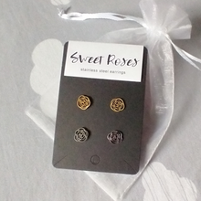 Load image into Gallery viewer, Roses Earrings Set (gold and silver)