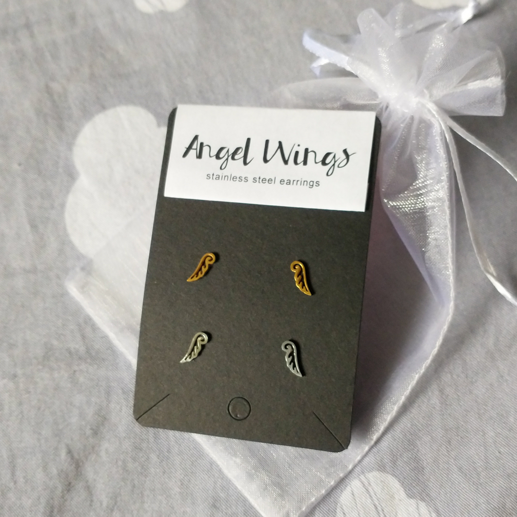 Angel Wings Earrings Set (gold and silver)