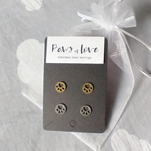 Load image into Gallery viewer, Paws Earrings Set (gold and silver)
